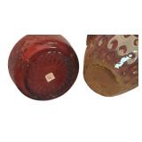 MB - Set of 2 Antique Amberina Art Glass Vases