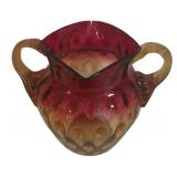 MB - Set of 2 Antique Amberina Art Glass Vases