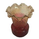 MB - Set of 2 Antique Amberina Art Glass Vases