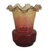 MB - Set of 2 Antique Amberina Art Glass Vases