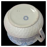 MB - Vintage AF & Co Cashmere Staffordshire Blue and White Chamberpot with Lid