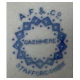 MB - Vintage AF & Co Cashmere Staffordshire Blue and White Chamberpot with Lid