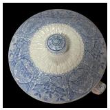 MB - Vintage AF & Co Cashmere Staffordshire Blue and White Chamberpot with Lid