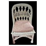 MB - Pair of Vintage White Wicker Chairs