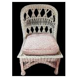 MB - Pair of Vintage White Wicker Chairs