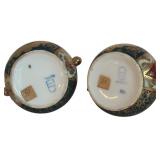 MB - Pair of Vintage Austrian Porcelain Vases with Gilt Handles and Figural Scene