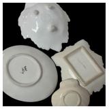 MB - Set of 4 Decorative Vintage Porcelain Dishes with Floral and Lamb Designs