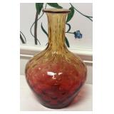 MB - Set of 3 Antique Amberina Glass Vases