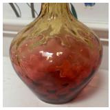 MB - Set of 3 Antique Amberina Glass Vases