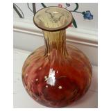 MB - Set of 3 Antique Amberina Glass Vases