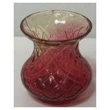 MB - Set of 3 Antique Amberina Glass Vases