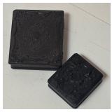 MB - Set of 2 Vintage Photo Case Boxes with Antique Tintype Portraits
