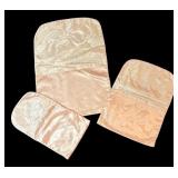 MB - Set of 5 Vintage Satin Beauty Bags Assorted Embroidery Designs