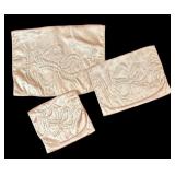 MB - Set of 5 Vintage Satin Beauty Bags Assorted Embroidery Designs