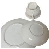 MB - Antique  Hand-Painted Gaudy Welsch Plate, Saucer and Cup with Floral Design