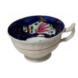 MB - Antique  Hand-Painted Gaudy Welsch Plate, Saucer and Cup with Floral Design