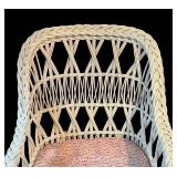 MB - Vintage White Wicker Rocking Chair