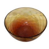 MB - Vintage Blown Glass Pitcher and Two Bowls Amberina Dot Pattern