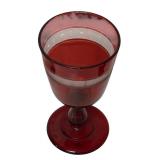 MB - Set of 3 Vintage Red Glass Goblets and Mug