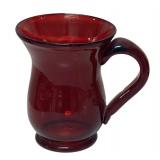 MB - Set of 3 Vintage Red Glass Goblets and Mug