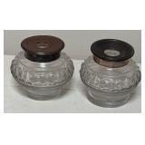 MB - Vintage Silver Plated Ink Well Stand with 2 Glass Bottles