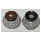 MB - Vintage Silver Plated Ink Well Stand with 2 Glass Bottles