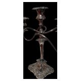 MB - Vintage Silver Plated 5-Arm Candelabra with Ornate Detailing