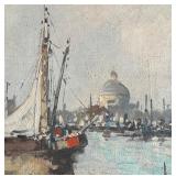 MB - F. Roberts Framed Harbor Scene Print