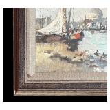 MB - F. Roberts Framed Harbor Scene Print