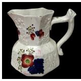 MB - Antique Gaudy Welsh Pottery Jug and Two Antique Gaudy Welsh Pottery Mugs