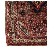 MB - Vintage Persian Rug with Geometric Medallion Design