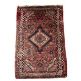 MB - Vintage Persian Rug with Geometric Medallion Design