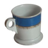 MB - Vintage Porcelain Shaving Mug with Blue and Gold Trim