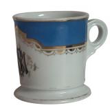 MB - Vintage Porcelain Shaving Mug with Blue and Gold Trim