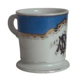 MB - Vintage Porcelain Shaving Mug with Blue and Gold Trim