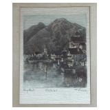 MB - Framed Vintage Hallstatt Etching Print