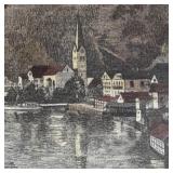 MB - Framed Vintage Hallstatt Etching Print
