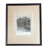 MB - Framed Vintage Hallstatt Etching Print
