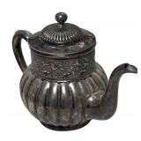 MB - Vintage Wilcox Quadruple Plate Silver Plated Teapot with Monogram AMC