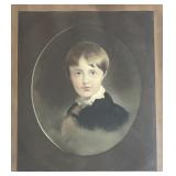 MB - Antique Portrait Print of Young Boy in Ornate Frame