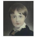 MB - Antique Portrait Print of Young Boy in Ornate Frame