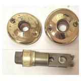 MB - Set of 5 Vintage Glass Door Knobs with Brass Hardware