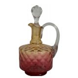 MB - Antique Amberina Glass Cruet, Shaker, and Pitcher