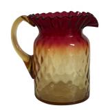 MB - Antique Amberina Glass Cruet, Shaker, and Pitcher