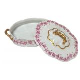 MB - Vintage Haviland France Porcelain Covered Dish with Floral Trim