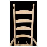 BR - Vintage White Ladder Back Rocking Chair with Woven Seat