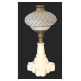 MB - Vintage Milk Glass and Brass Table Lamp