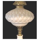 MB - Vintage Milk Glass and Brass Table Lamp