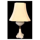 MB - Vintage Milk Glass and Brass Table Lamp