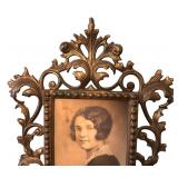 MB - Ornate Vintage Portrait Print in Decorative Metal Frame